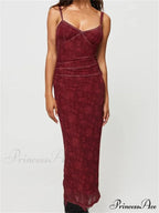 Women Sleeveless Strap Summer Vintage Floral V-neck Party for Cocktail Beach Vestido Streetwear