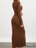 Women Slim Fit Sleeve Button Down Turn Down Collar Evening for Spring Fall Female Vestidos