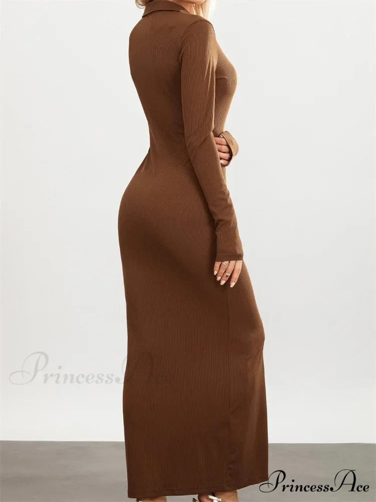 Women Slim Fit Sleeve Button Down Turn Down Collar Evening for Spring Fall Female Vestidos