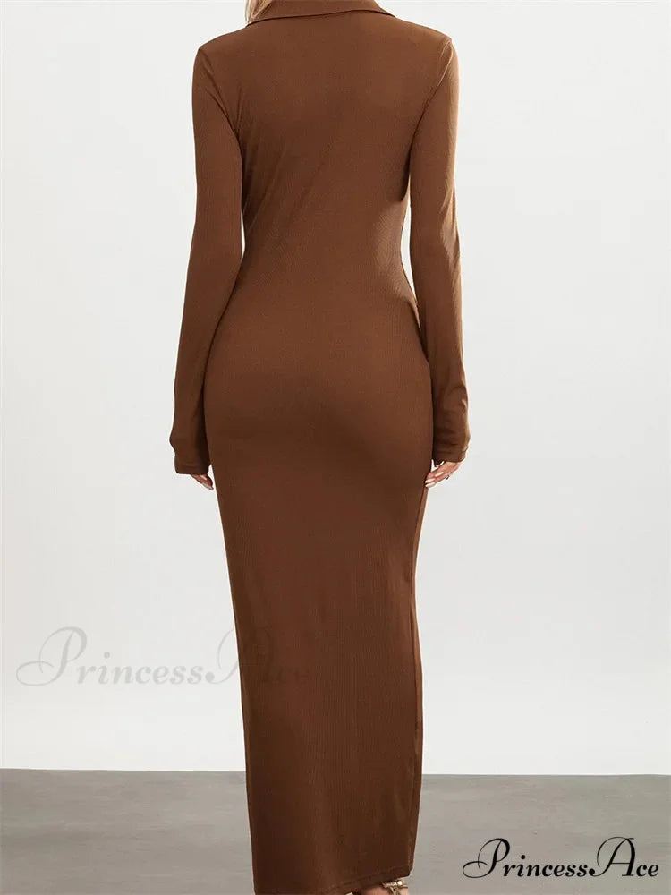 Women Slim Fit Sleeve Button Down Turn Down Collar Evening for Spring Fall Female Vestidos