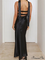 Women Summer Satin Tube Solid Color Strapless Off Shoulder Slim 3D Flower Vestidos with Scarf