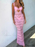 Women Summer V-neck Sleeveless Strap Backless Mesh See Through Lace Floral Hollow Out Party New