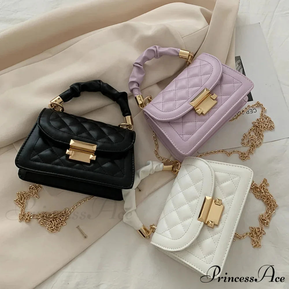 Women Synthetic Leather Designer Crossbody Chain Purse