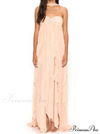 Women Y2K Tube Sexy Strapless Off Shoulder Ruffle Tassel Evening Party Halter Backless Vestidos