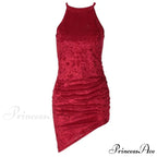 Women's Elegant Halter Neck Print Bodycon Mini Dress