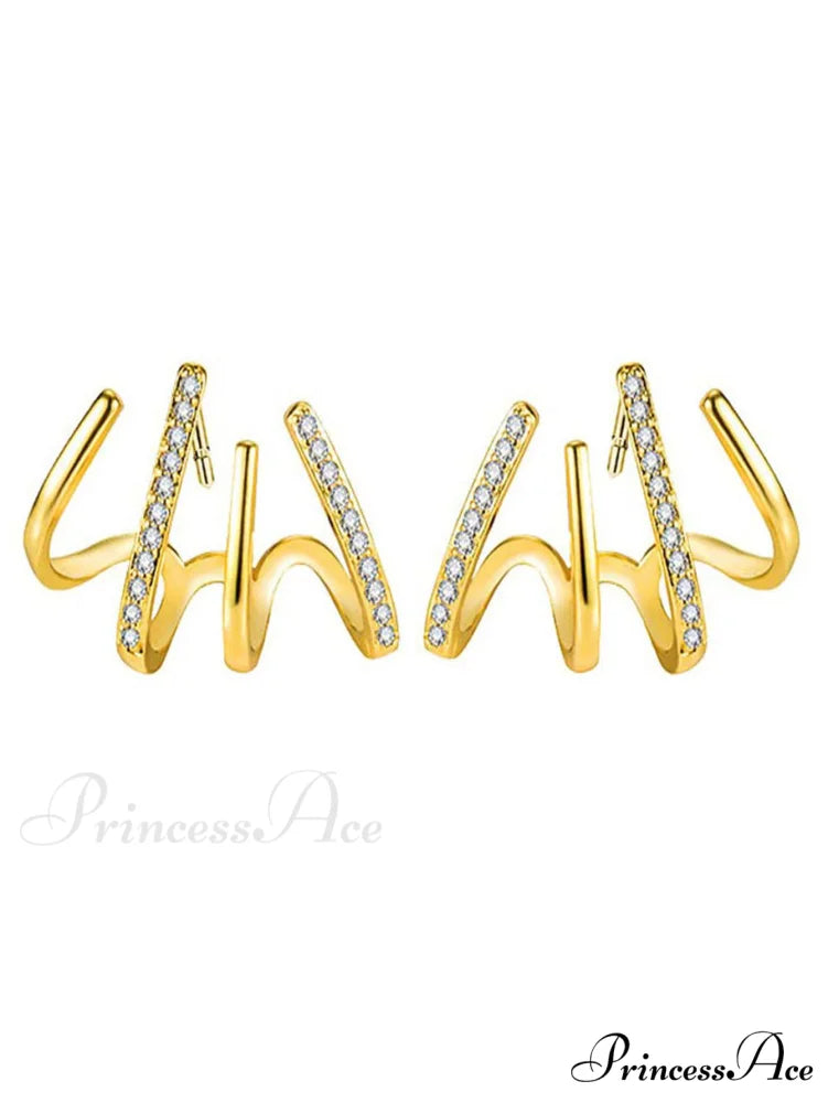 Women's Geometric One-piece Four-claw Design Earrings