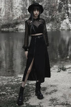 Women's Minimalist Thin Two-wear A Pendulum Chiffon Half Detachable Belt High Waist Long Skirt