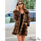 Women's Mink Hooded Lengthy Coat