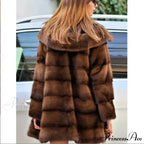 Women's Mink Hooded Lengthy Coat