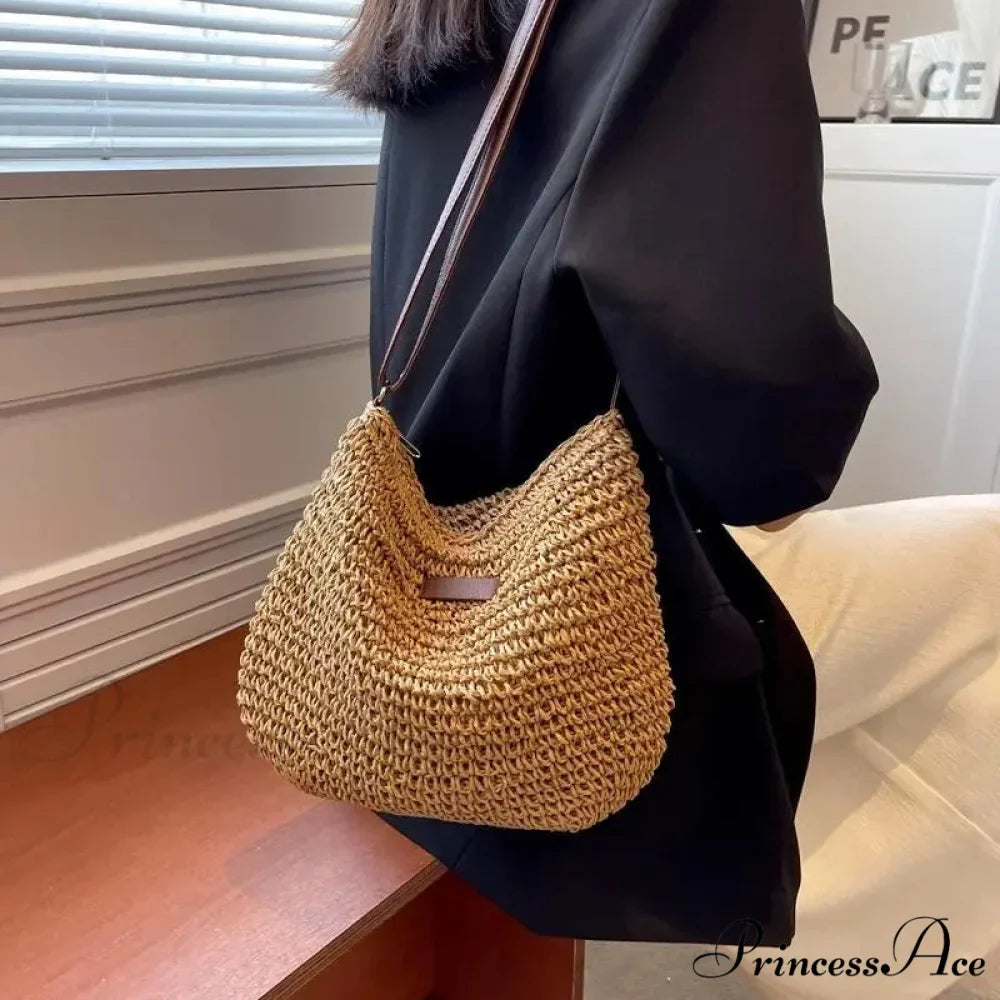 Women's Summer Straw Crossbody Shoulder Purse