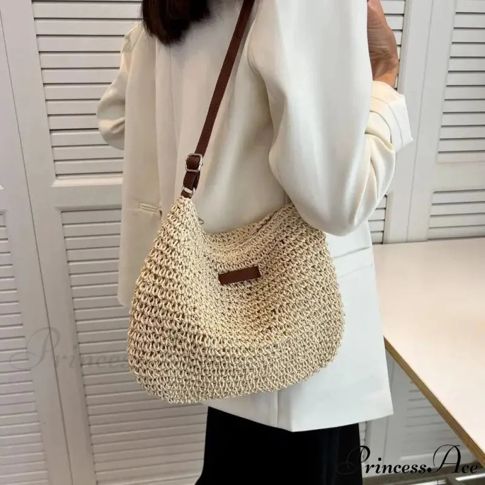 Women's Summer Straw Crossbody Shoulder Purse