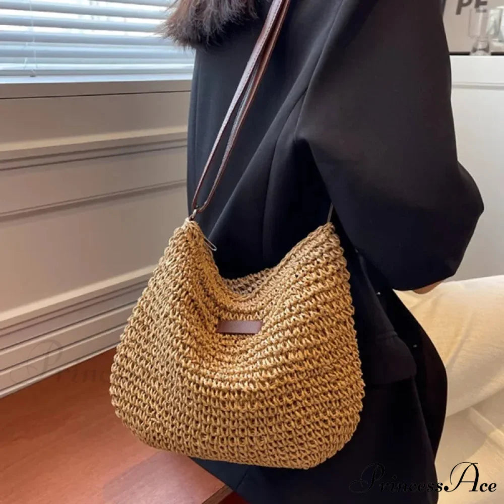 Women's Summer Straw Crossbody Shoulder Purse