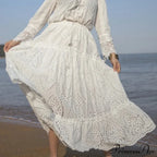 Women's Warm Weather Cotton Complete Lace Midi Skirt A-line Boho Getaway