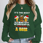 Wonderful Time Beer Autumn Winter Casual Hoodless Pullover Christmas Hoodie