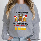 Wonderful Time Beer Autumn Winter Casual Hoodless Pullover Christmas Hoodie