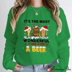 Wonderful Time Beer Autumn Winter Casual Hoodless Pullover Christmas Hoodie