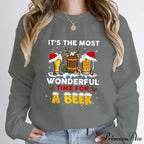 Wonderful Time Beer Autumn Winter Casual Hoodless Pullover Christmas Hoodie