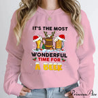 Wonderful Time Beer Autumn Winter Casual Hoodless Pullover Christmas Hoodie