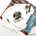 Wonderful Time Printed Party Holiday Sweater Xmas OutFit Christmas Hoodie