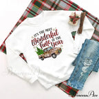 Wonderful Time Printed Party Holiday Sweater Xmas OutFit Christmas Hoodie