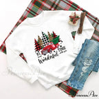 Wonderful Time Printed Party Holiday Sweater Xmas OutFit Christmas Hoodie