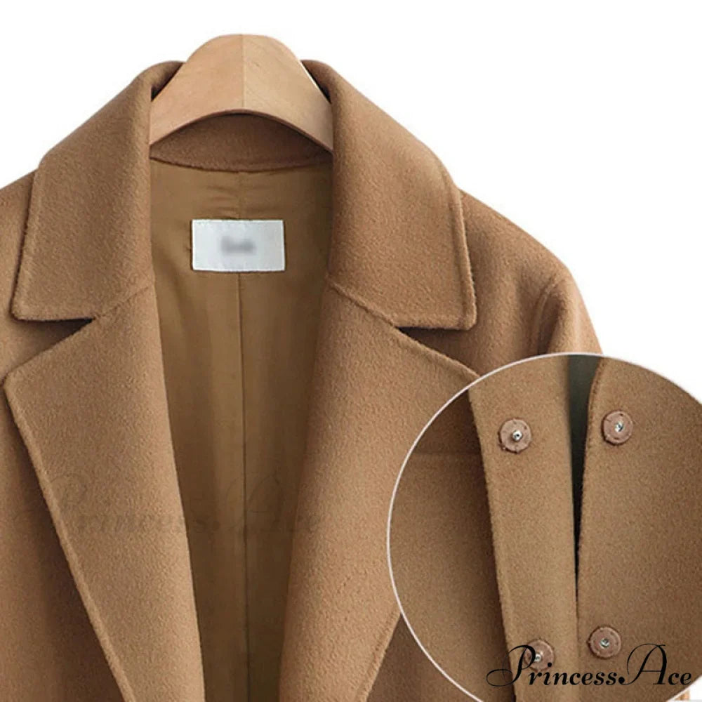 Wool Baggy Long Solid Simple All-match Overcoat