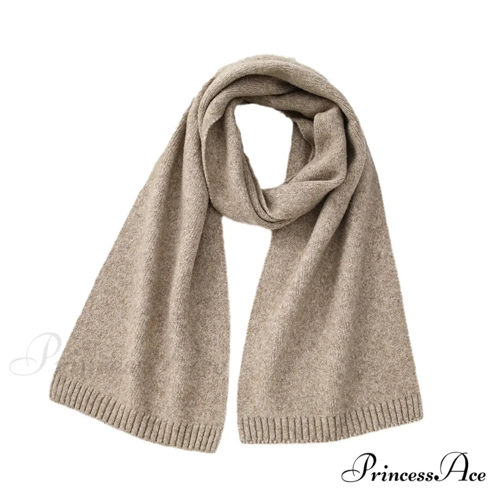 Wool Blend Solid Knitted Minimalist Imitation Cashmere Scarf