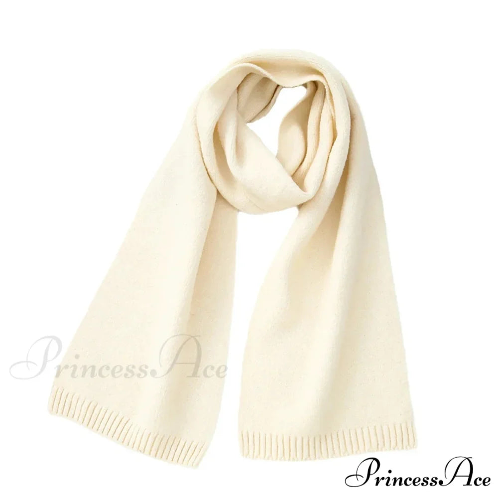 Wool Blend Solid Knitted Minimalist Imitation Cashmere Scarf