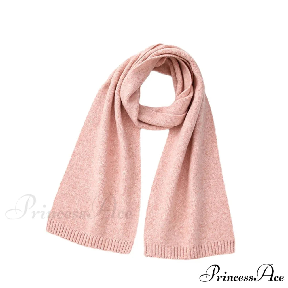 Wool Blend Solid Knitted Minimalist Imitation Cashmere Scarf