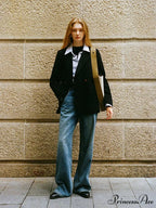 Wool Commuter Short Double-sided Single-breasted Two-button Lady Simple Elegant Coat