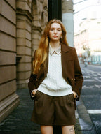 Wool Commuter Short Double-sided Single-breasted Two-button Lady Simple Elegant Coat