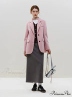 Wool Commuter Short Double-sided Single-breasted Two-button Lady Simple Elegant Coat