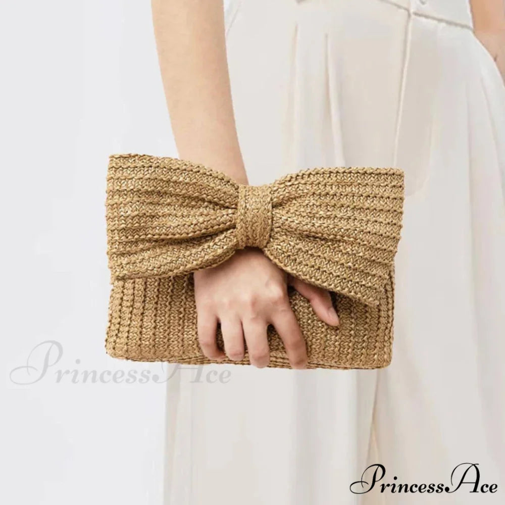 Woven Bow Purse Wristlet
