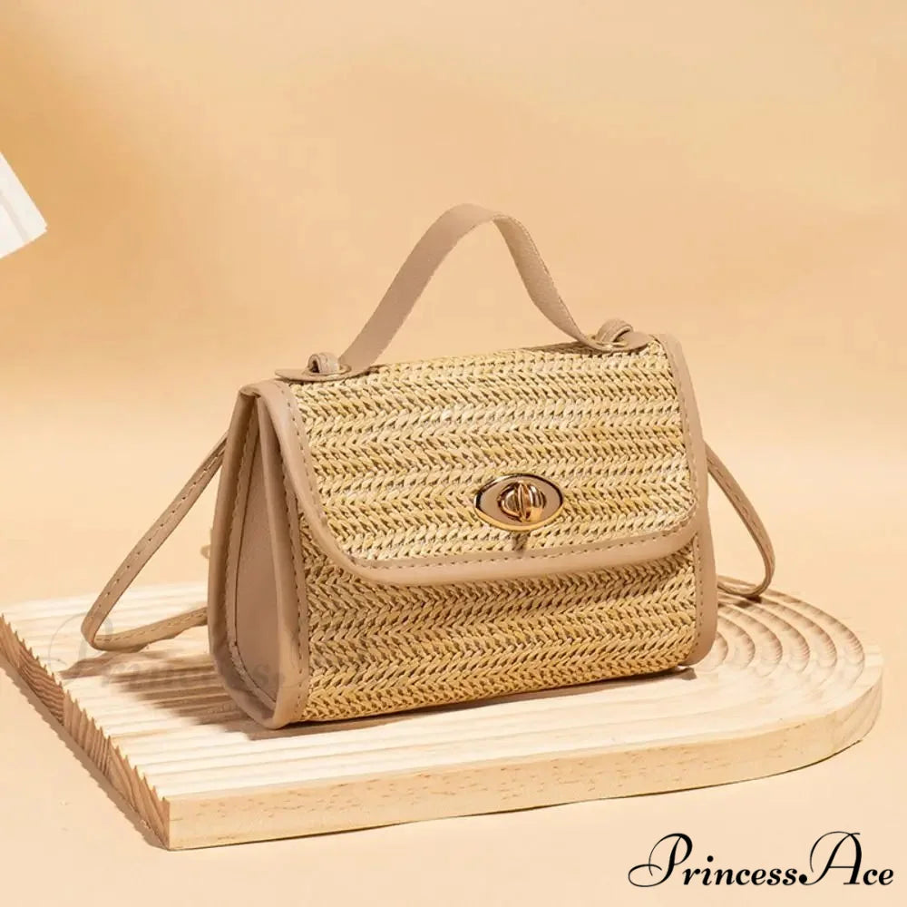 Woven Courier Straw Travel Tote Purse