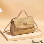 Woven Courier Straw Travel Tote Purse