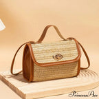 Woven Courier Straw Travel Tote Purse