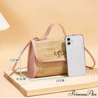Woven Courier Straw Travel Tote Purse