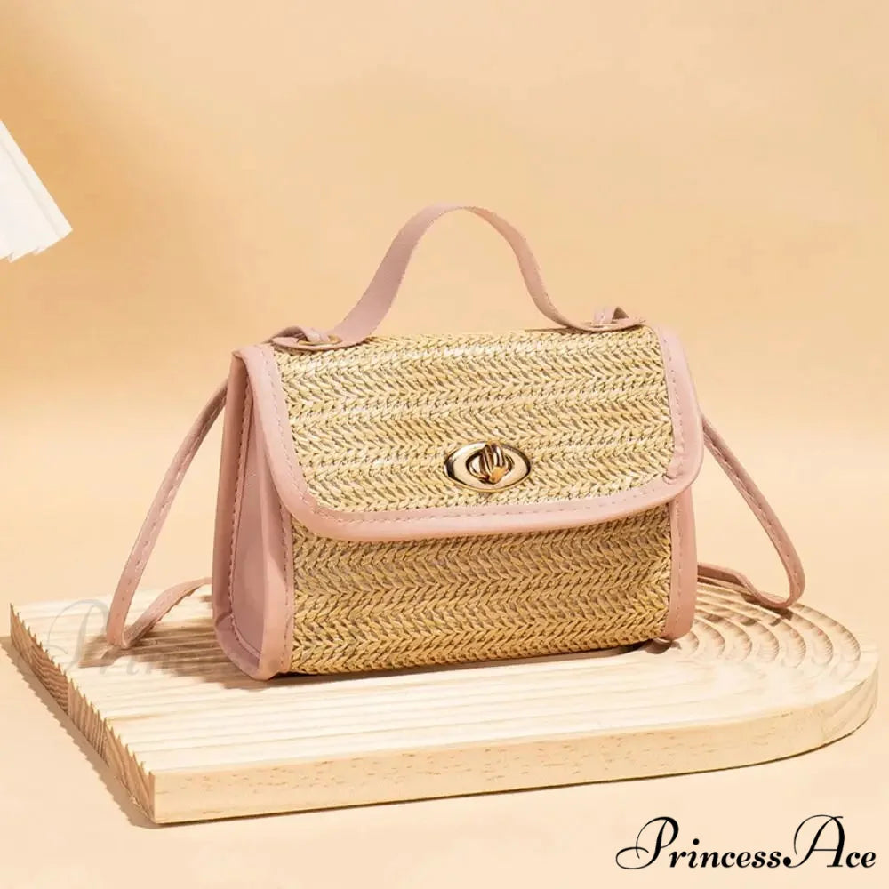 Woven Courier Straw Travel Tote Purse