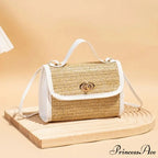 Woven Courier Straw Travel Tote Purse