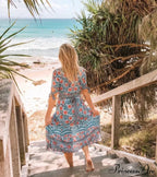 Wrap Golden Floral Bohemian Dress