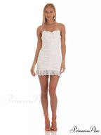 Wrapped In Lace Charming Ruched Mini Dress