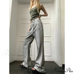 Y2K Antique Baggy Wide Leg Denim Trousers