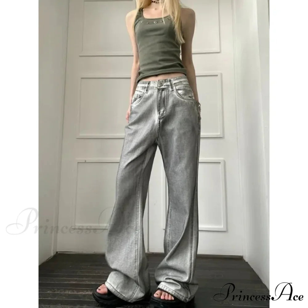 Y2K Antique Baggy Wide Leg Denim Trousers