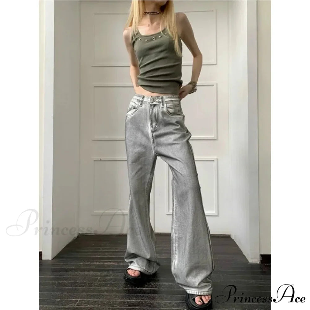 Y2K Antique Baggy Wide Leg Denim Trousers
