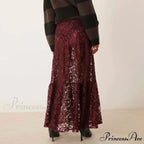 Y2K Antique Lace Transparent High Waist Skirt