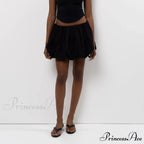 Y2K Bubble Pleated Hem A Line Mini Skirt