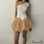 Y2K Bubble Pleated Hem A Line Mini Skirt