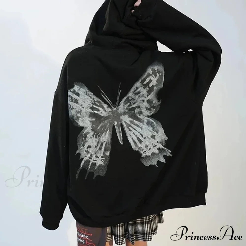 Y2K Butterfly Print Hoodies