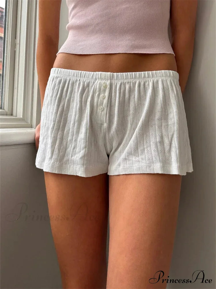 Y2K Button Lace Retro Brief