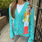 Y2K Cartoon Soldiers Sequin Cropped Cardigan